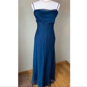 Betsy & Adam Navy Formal Dinner Prom Dress, Size 8